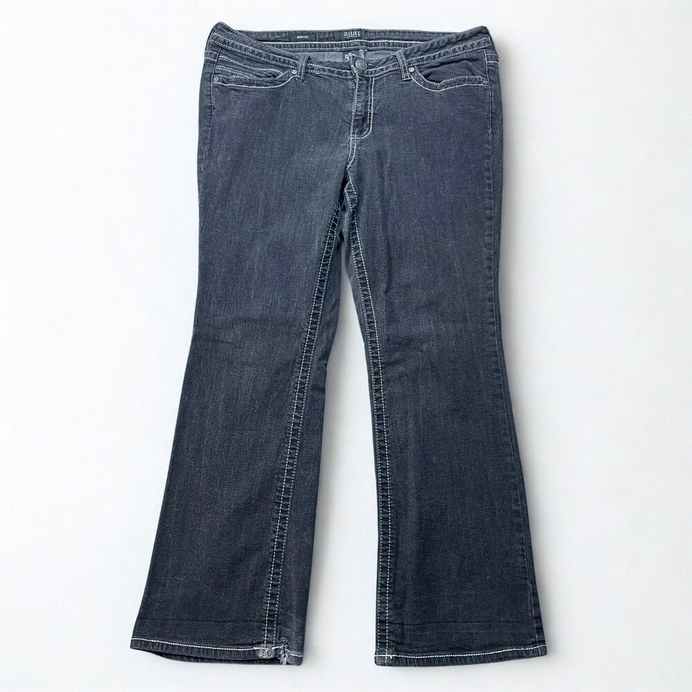 ANA A New Approach Jeans Women 16P Bootcut Dark Wash Stretch Denim Flap Pockets